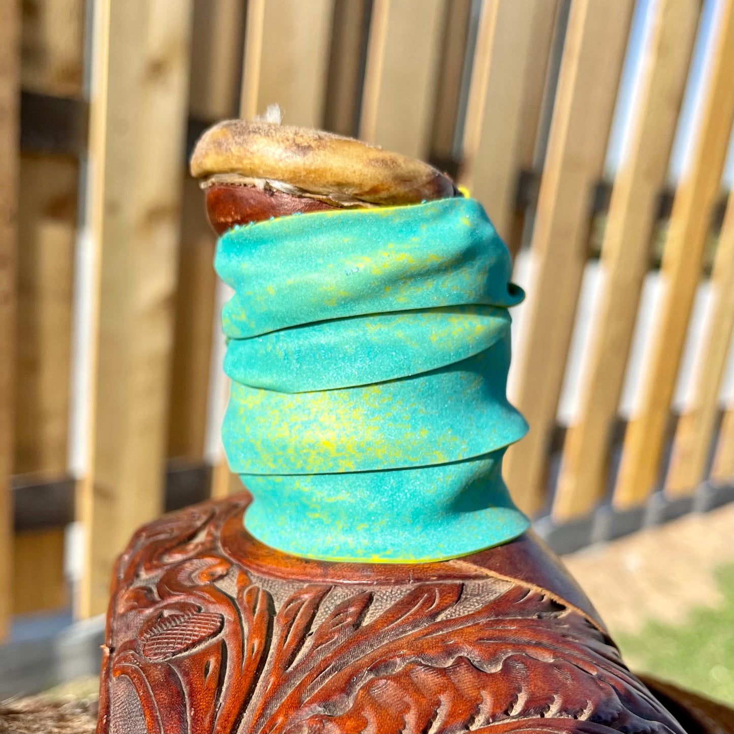 Custom Dally Brite Horn Wraps - Yellow and Turquoise