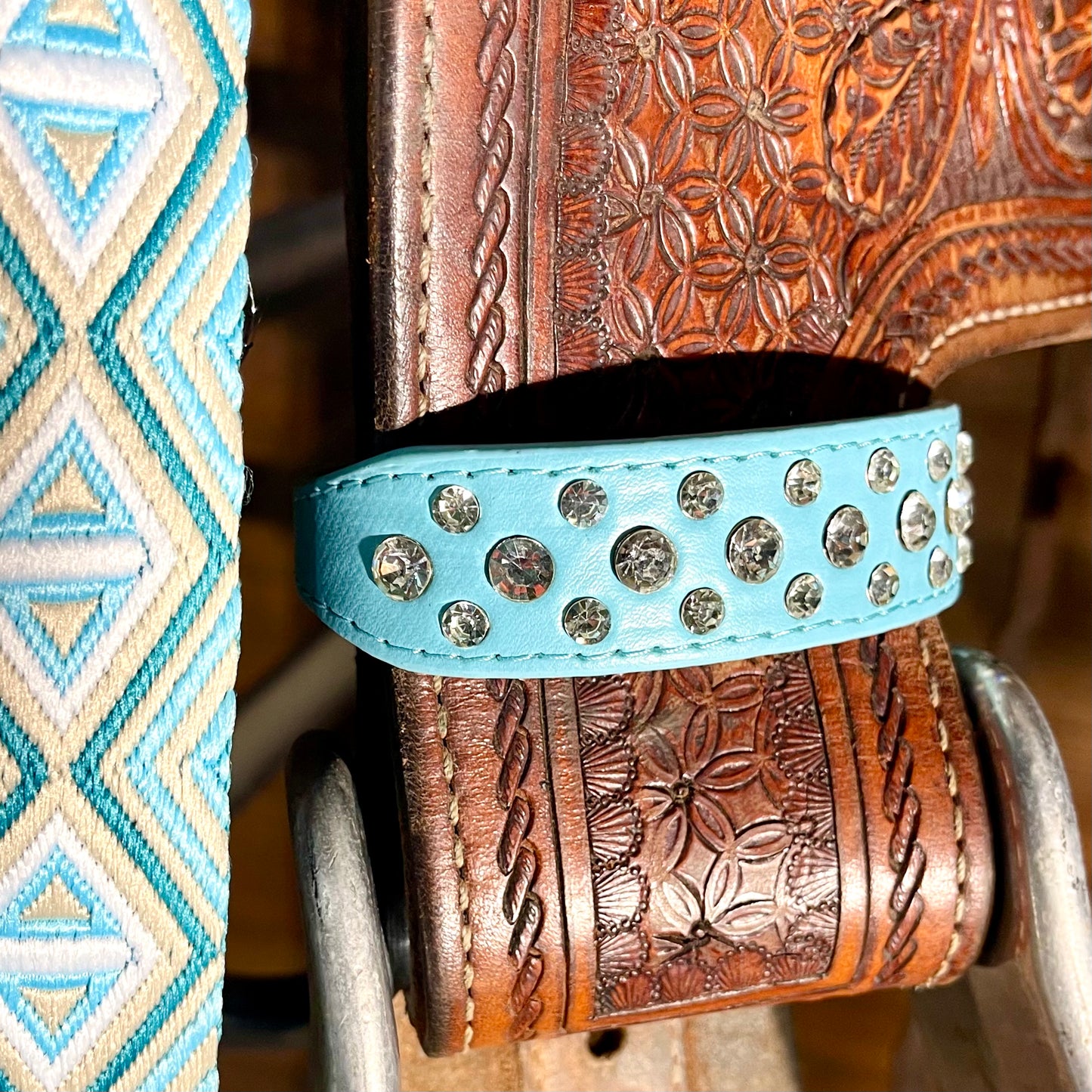 Bling Stirrup Hobbles - Light Blue